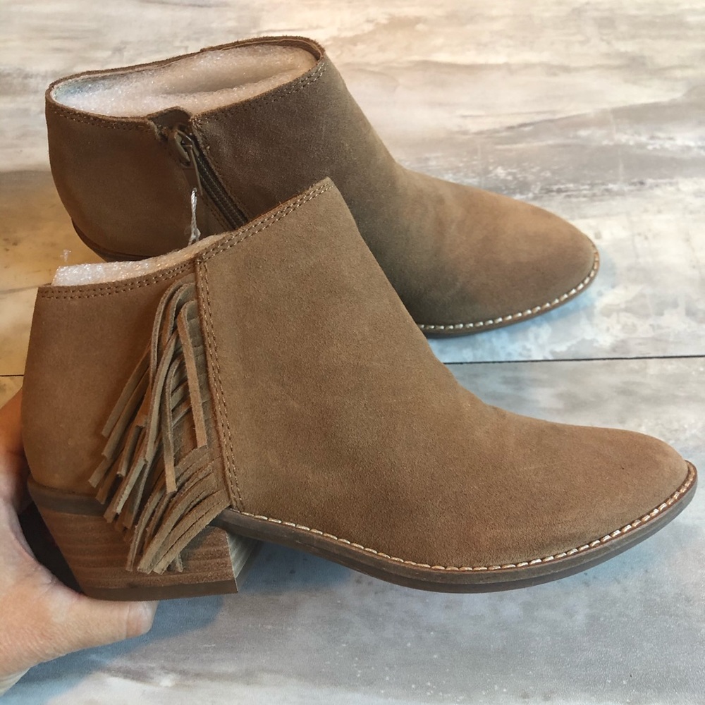 Lucky Brand Tan Suede Ankle Booties